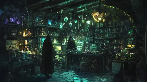 Mystical Artefacts in Dark Shop