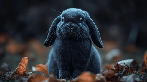 Serene Bunny Among Autumn Leaves