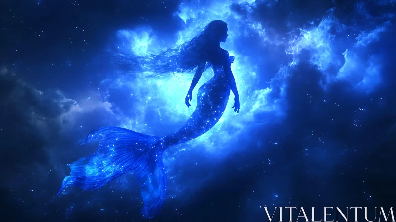 Celestial Mermaid in Azure Cosmos
