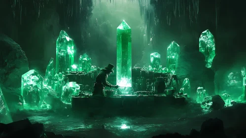 Glowing Crystals in Cavern