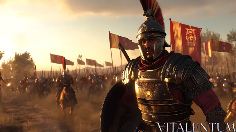 Ancient Roman Army Preparing for War