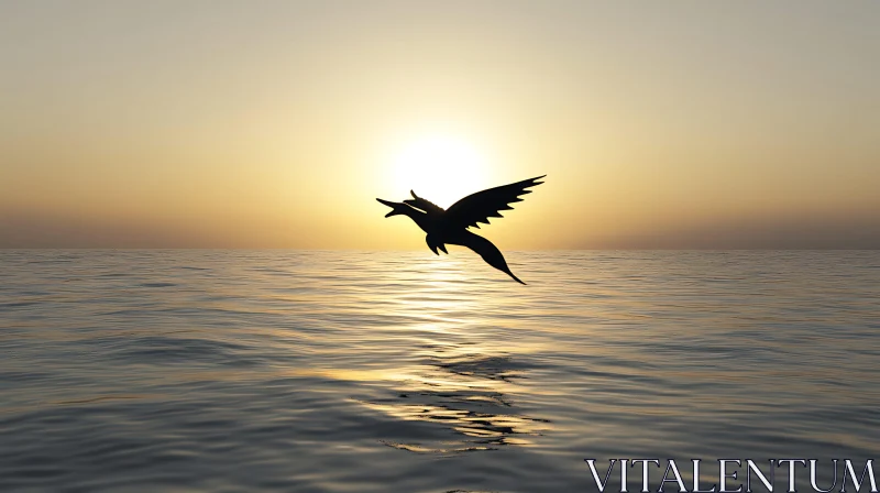 Silhouette of Dragon Flying Over Water
