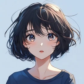 Expressive Anime Girl Character Portrait