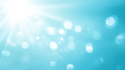 Light Orbs on Blue Background