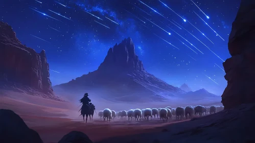 Starry Night Sheep Herding