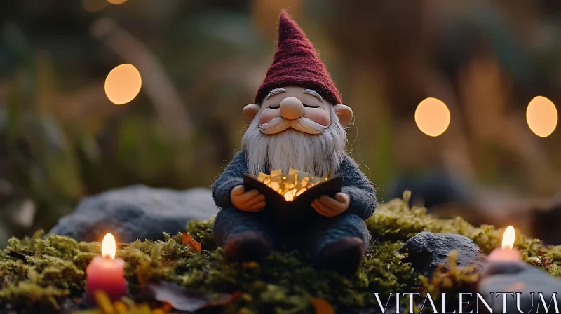 AI ART Whimsical Gnome in Forest Scene