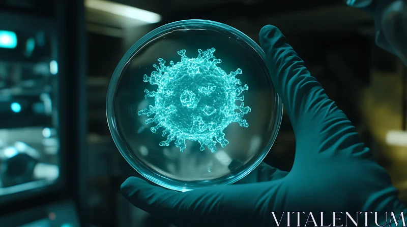 Microscopic Virus Sample Under Examination
