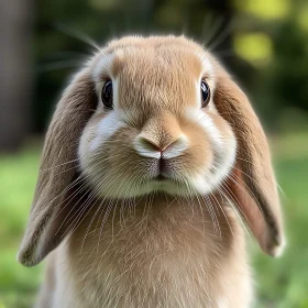 Close-up of a Cute Tan Bunny