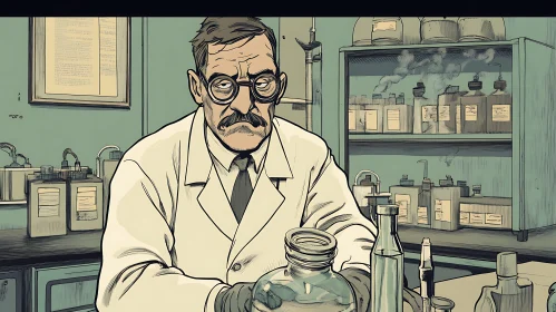 Old-fashioned Scientist in Lab