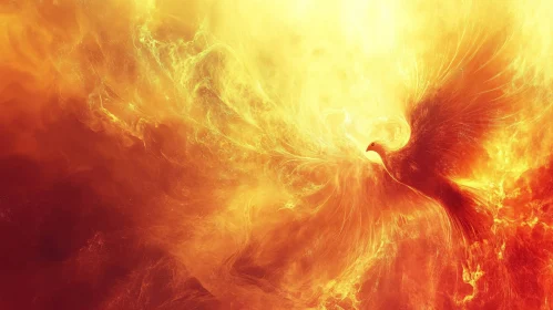 Fiery Phoenix Rebirth Illustration