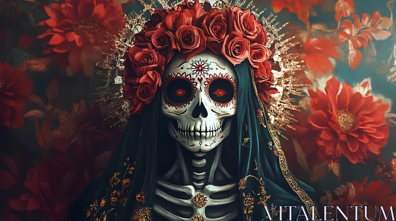 Floral Skull Dia de los Muertos