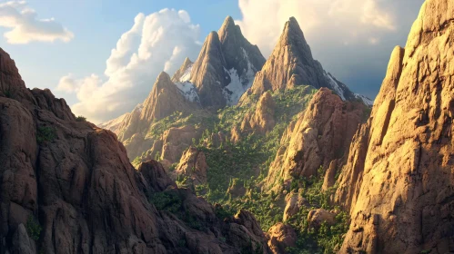 Rocky Peaks and Green Valley