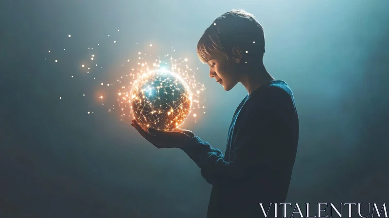 Illuminated Sphere in Hands