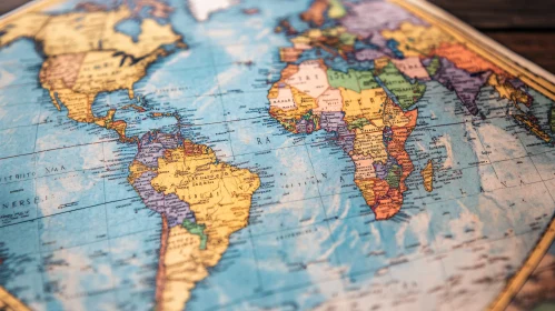 Vintage World Map with Countries
