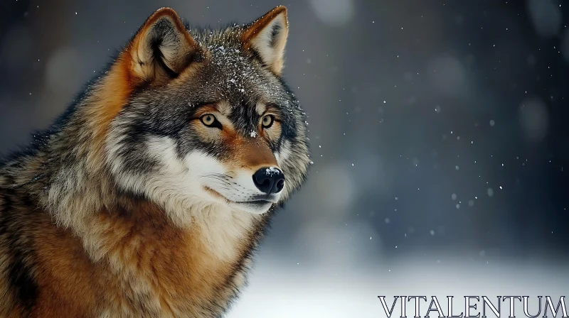 Snowy Wolf Close-Up