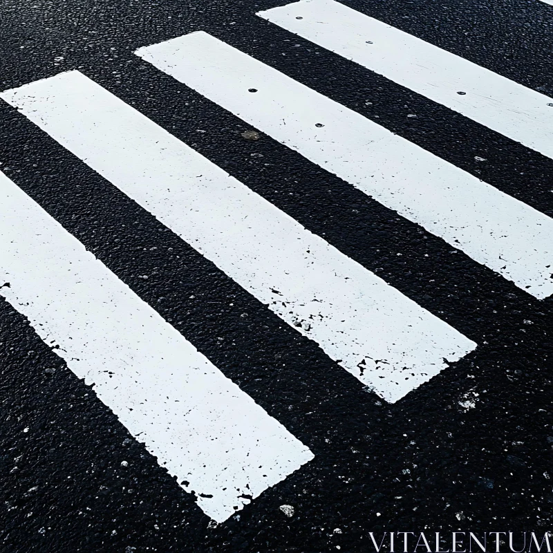 AI ART Abstract Crosswalk Pattern on Road Surface