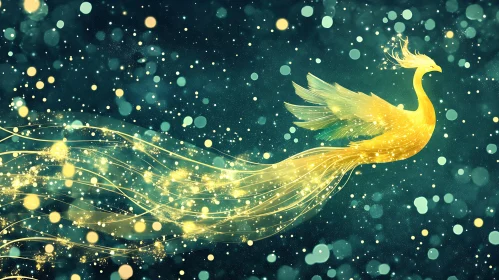 Phoenix with tail of light