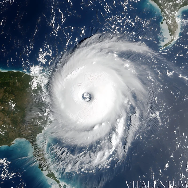 Aerial View of a Powerful Hurricane