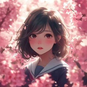 Cherry Blossom Anime Girl