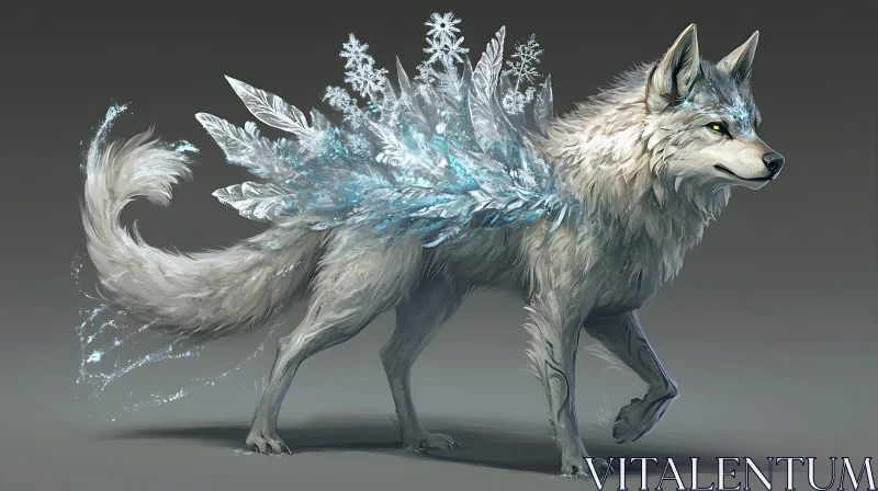 White Wolf with Ice Crystals