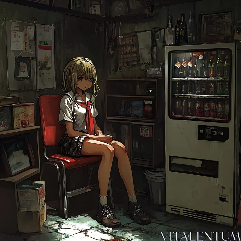 Manga-Inspired Scene with School Girl