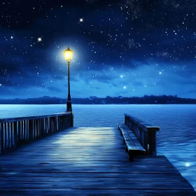 Starry Night Lake Dock