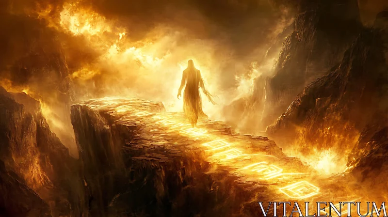 Golden Path Between Cliffs