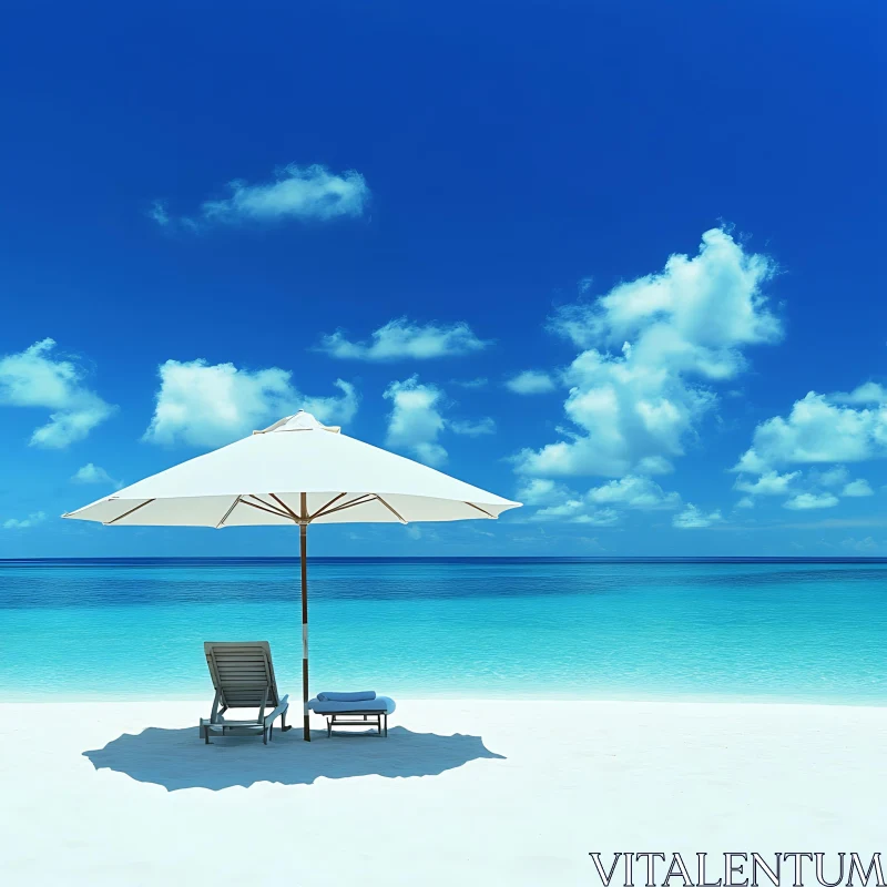 Tranquil Beach Scene with Turquoise Water