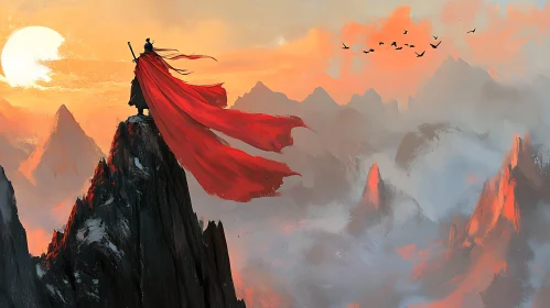 Lone Warrior on Mountain Top