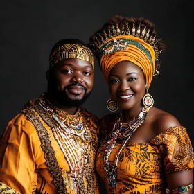 Portrait of a Couple in Traditional African Clothing
