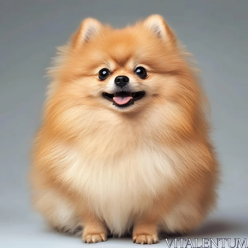 Cute Pomeranian Dog with Fluffy Fur