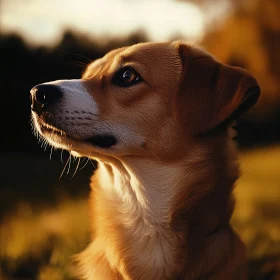 Canine Close-Up in Sunset Light