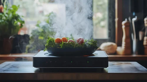 Healthy Steaming Salad with Tomatoes