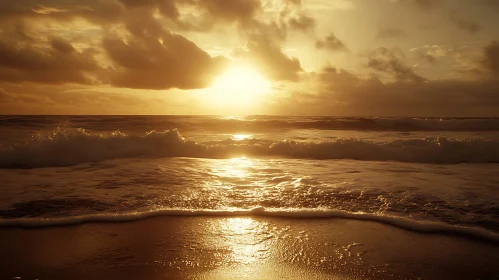 Amber Seascape at Sunset