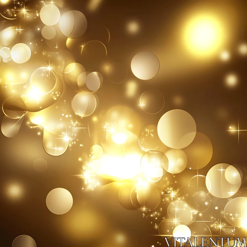 Radiant Golden Circles Abstract Art