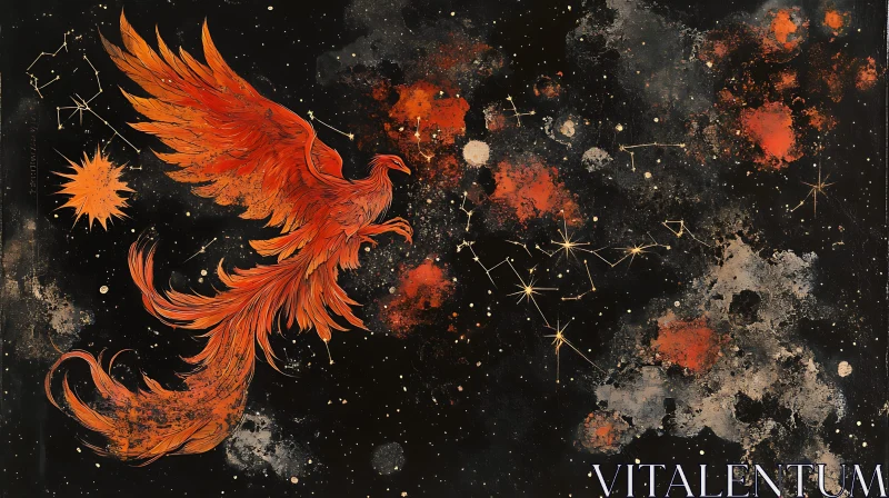 Phoenix in Starry Sky Art