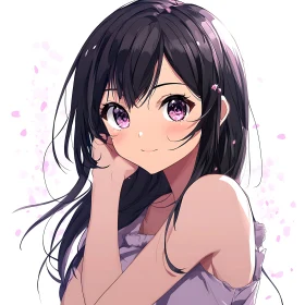 Anime Portrait of a Smiling Girl