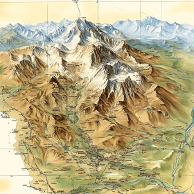 Aerial View of Mountainous Terrain