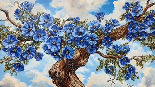Floral Branch Sky Painting