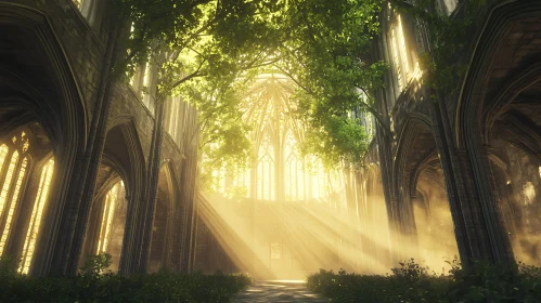 Golden Light in Ancient Building