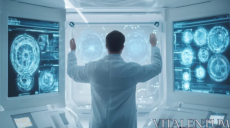 Scientist in Lab with Advanced Technology