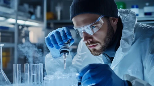 Scientist Conducting Research in Laboratory