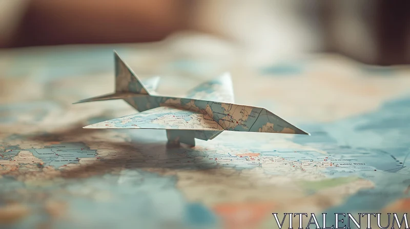 Paper Airplane on Map