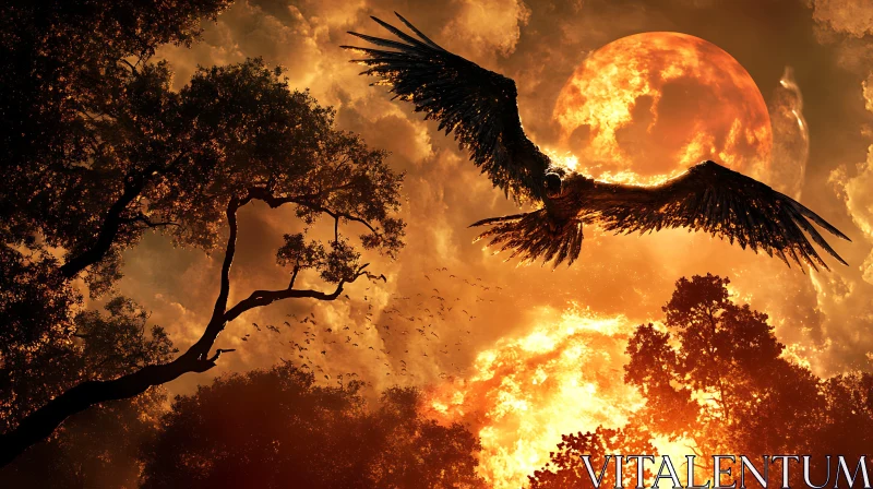 Soaring Eagle at Sunset
