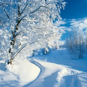 Snowy Winter Wonderland Path