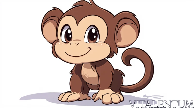 AI ART Adorable Cartoon Monkey Art