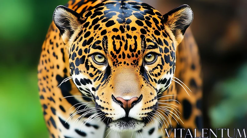 Close-Up of a Jaguar's Face AI Image