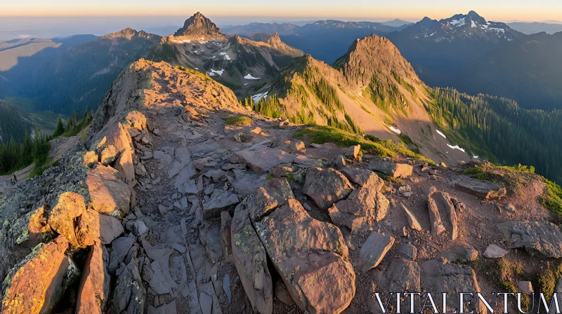 Rocky Mountain Ridge at Dawn AI Image