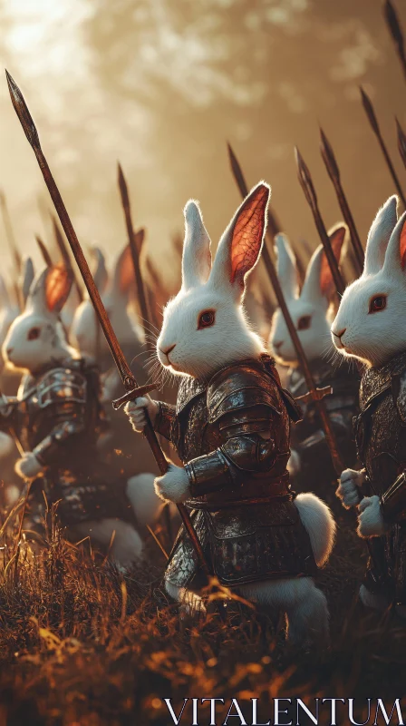 Armored Rabbit Legion Ready for Battle AI Image