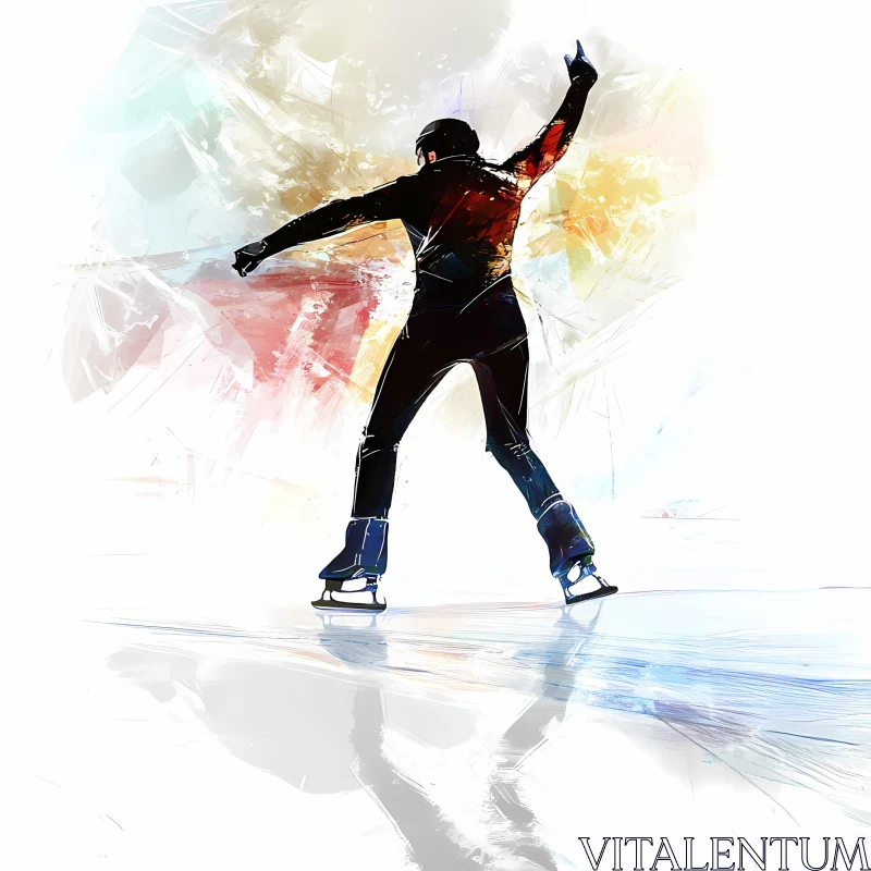 AI ART Artistic Representation of a Figure Skater's Elegance AI Generated Picture